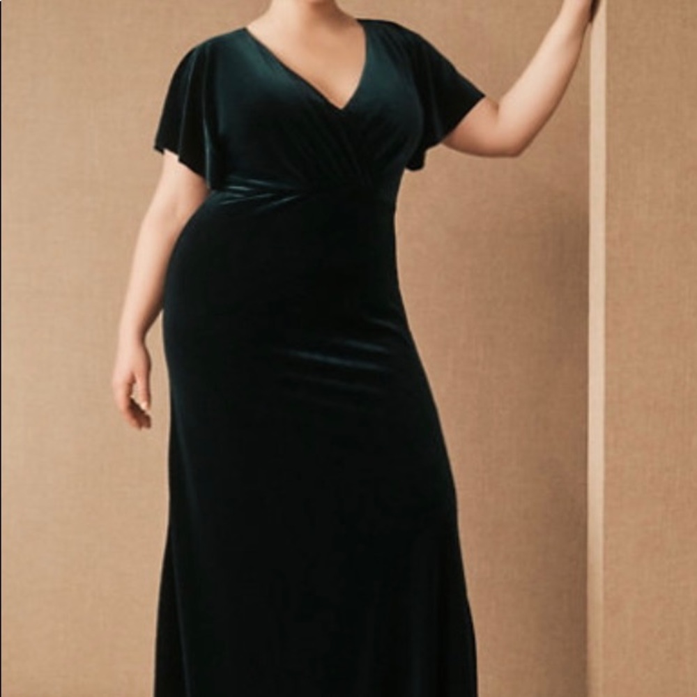 Jenny Yoo Ellis Bridesmaids Dress Plus Size/Maternity in Emerald Green